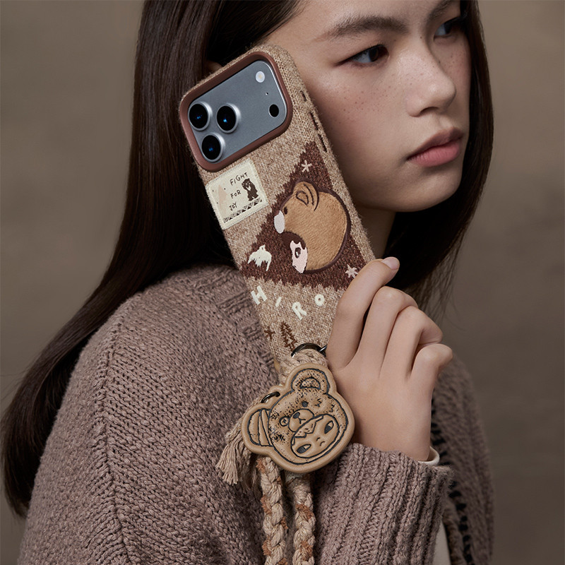 POP MART Hirono Road Journal Series-Knitted/Patchwork iPhone Case for iPhone 17 Pro/ 17 Pro Max