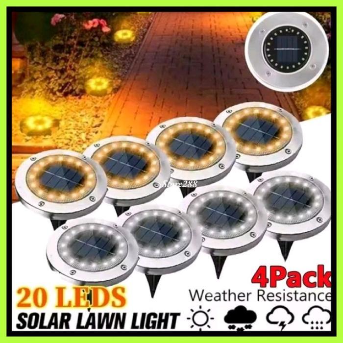 Lampu Taman Solar Cell Lampu Hias Tanam Lantai Tenaga Surya Matahari Outdoor Waterproof Spotlight 20