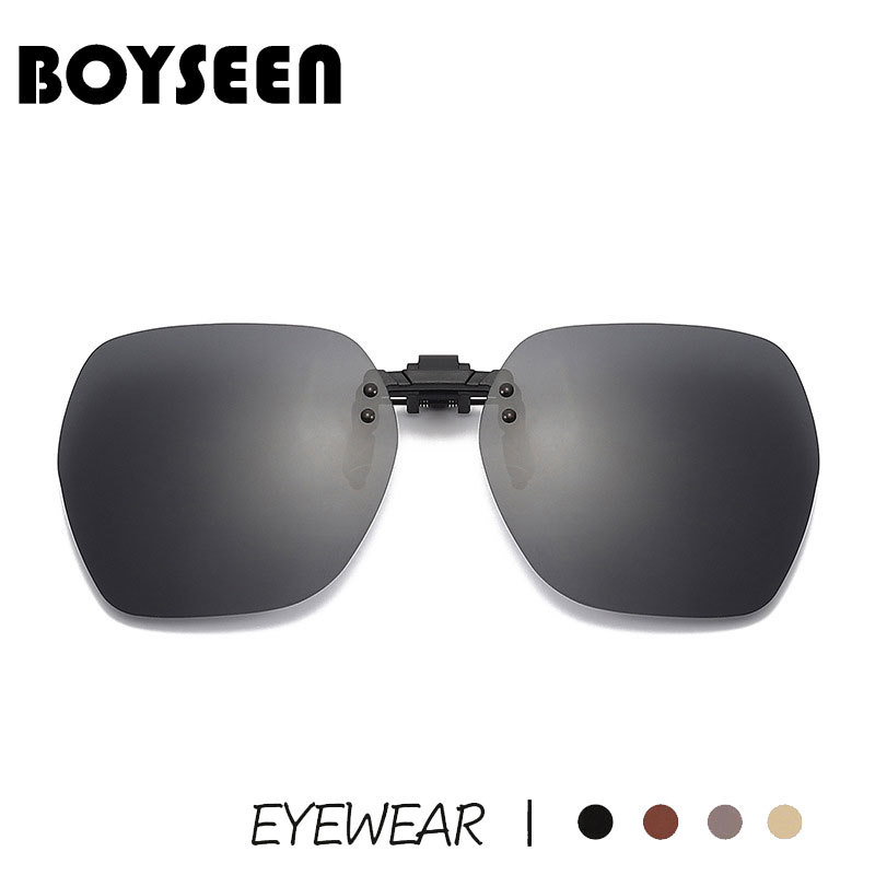 Polarized Clip On Sunglasses ,Men Photochromic Glasses Clips Car,Driver Night Vision Yellow Night
