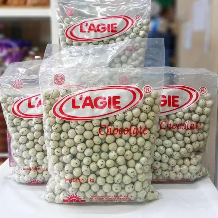 NEW PRODUCT L'AGIE LAGIE PLANET COKLAT SALUT PUTIH MANIS ISI KACANG TANAH 1KG TOPLES KERING MAKANAN
