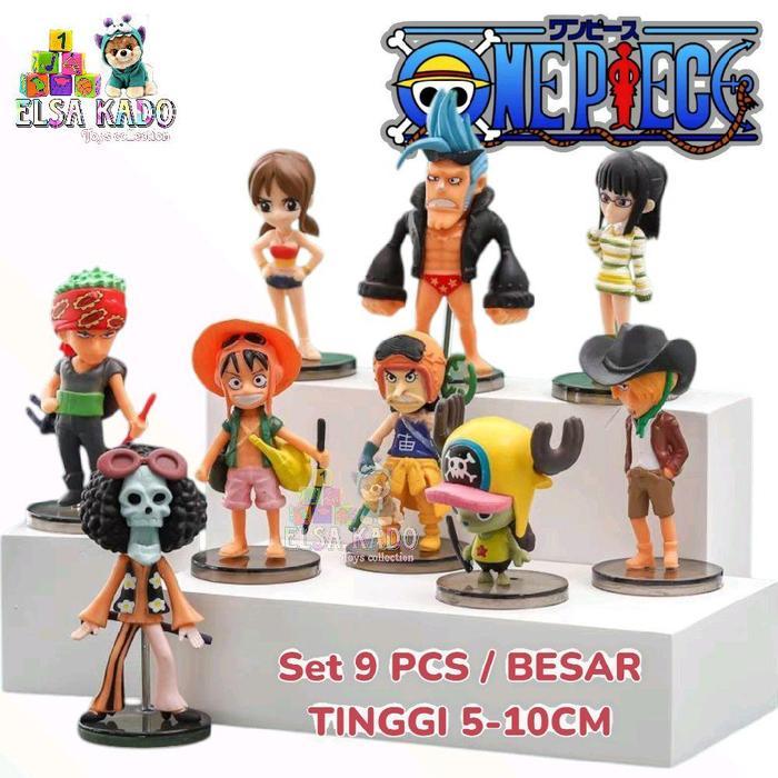 Action Figure One Piece Strong World Set 9 Pcs Chibi 5-10Cm Kru Mugiwara Luffy / Zoro / Sanji /