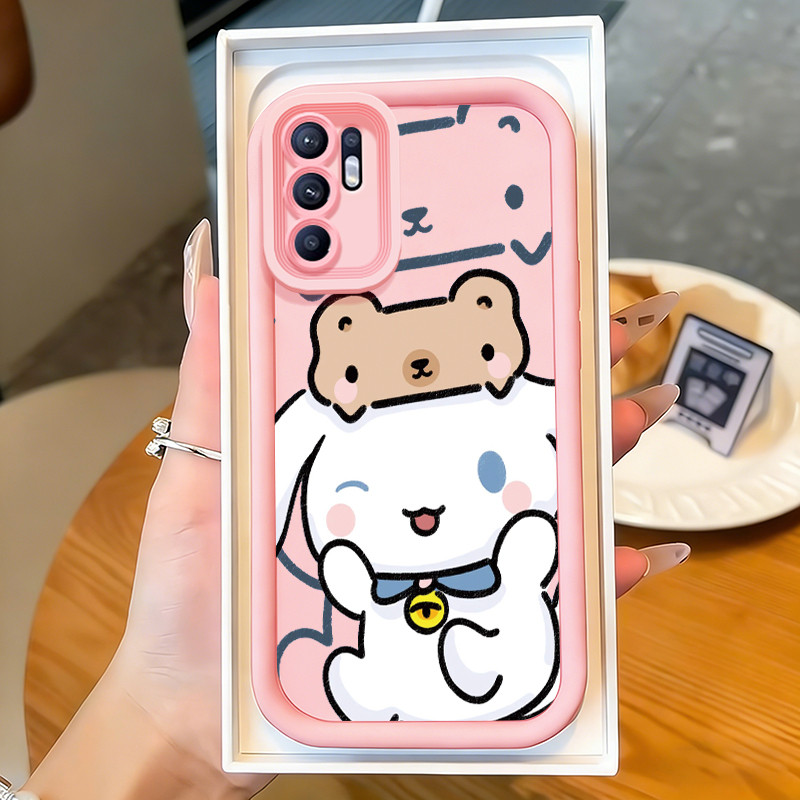 Casing Hp untuk OPPO Reno 6 4G Reno 6 5G Case Cute good friend cartoon Kasing silikon Cesing Anti gu