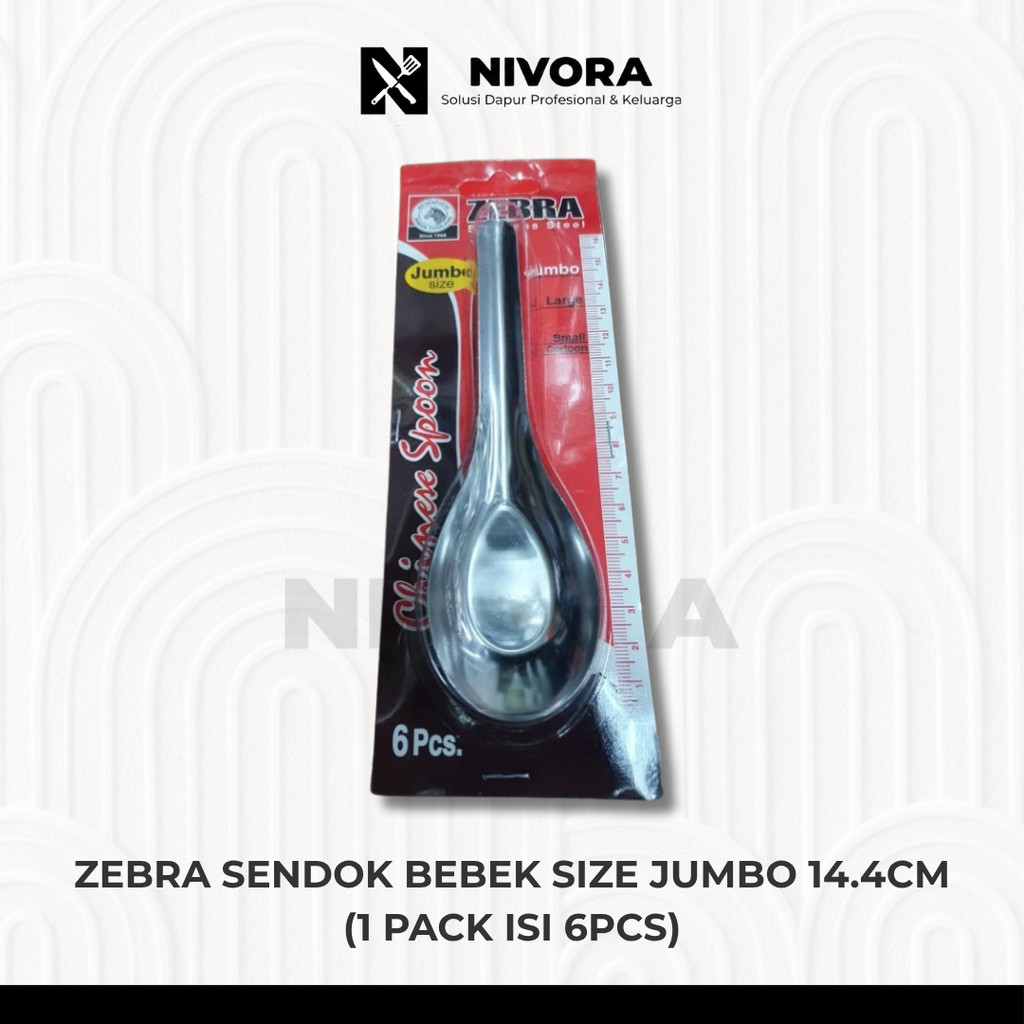 ZEBRA Sendok Bebek size Jumbo (1 Pack isi 6pcs) / Sendok Bebek Stainless