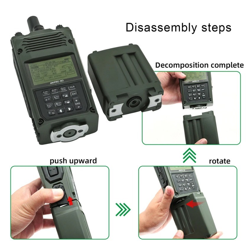 Hearangel Tactical PRC-163 Harris Military Radio Dummy Virtual Box PRC 163 Non-Functional Walkie