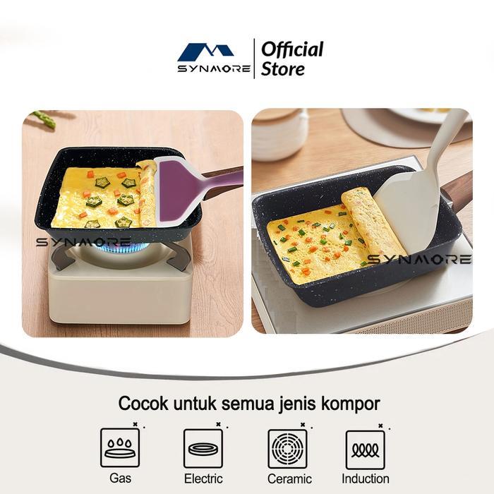 Synmore Panci Penggorengan Kotak Tamagoyaki Anti Lengket Egg Pan Wajan Telur Omelette Teflon Iron