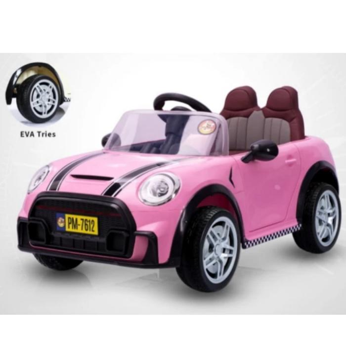 Mobil Mobilan Mainan Anak Mini Cooper Mobil Aki Anak Cewek Cowok Dengan Remot Kontrol Ban Karet Jok