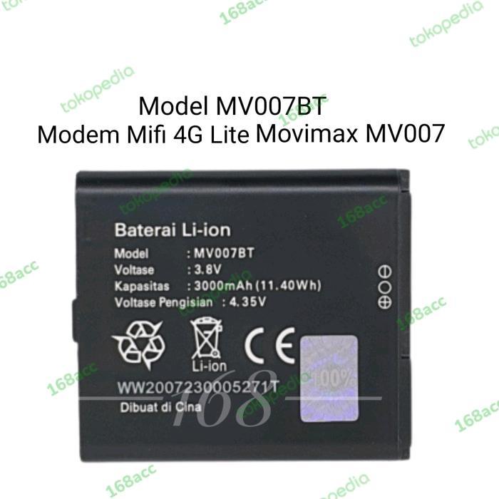 Baterai Batre Modem Mifi 4G Lite Movimax Mv007 Mv007Bt Batere Original
