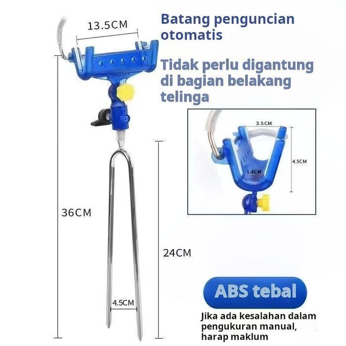 TERLARIS Bracket Dudukan Joran Pancing Adjustable 180 Derajat Bahan Stainless Steel/Cagak joran