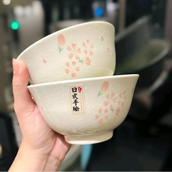 PM 10 SATUAN PIRING MANGKOK KERAMIK MOTIF SAKURA ALA JEPANG TAHAN PANAS / PLATE BOWL CERAMIC SAKURA