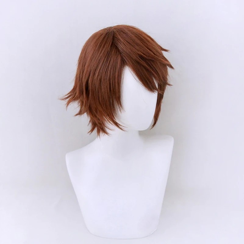 Anime Yagami Light Cosplay Wig 30Cm Dark Brown Short Hair Heat Resistant Synthetic Wigs