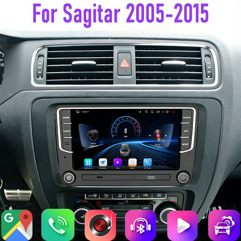 7" 4GB+64GB For VW Sagitar 2005-15 Car Radio Google Map Head Unit GPS Reversing Image Rear Camera