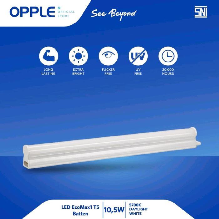 OPPLE LED EcoMaxi T5 Batten 10.5W 870mm Lampu LED Batten OPPLE EcoMaxi T5 10,5 Watt (3000K/