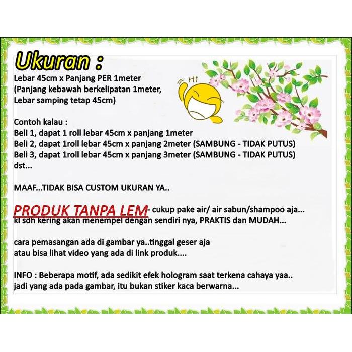 Stiker kaca jendela pintu motif premium kaca film sunblast