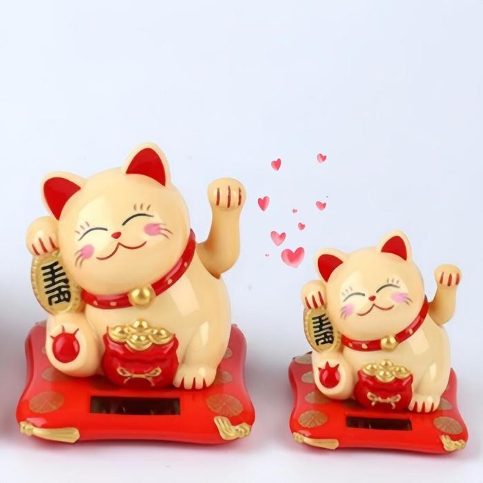 TERLARIS Kucing Hoki Kucing Rejeki san Mobil / Solar Patung Kucing Hoki / Kucing Hoki Pajangan Mobil