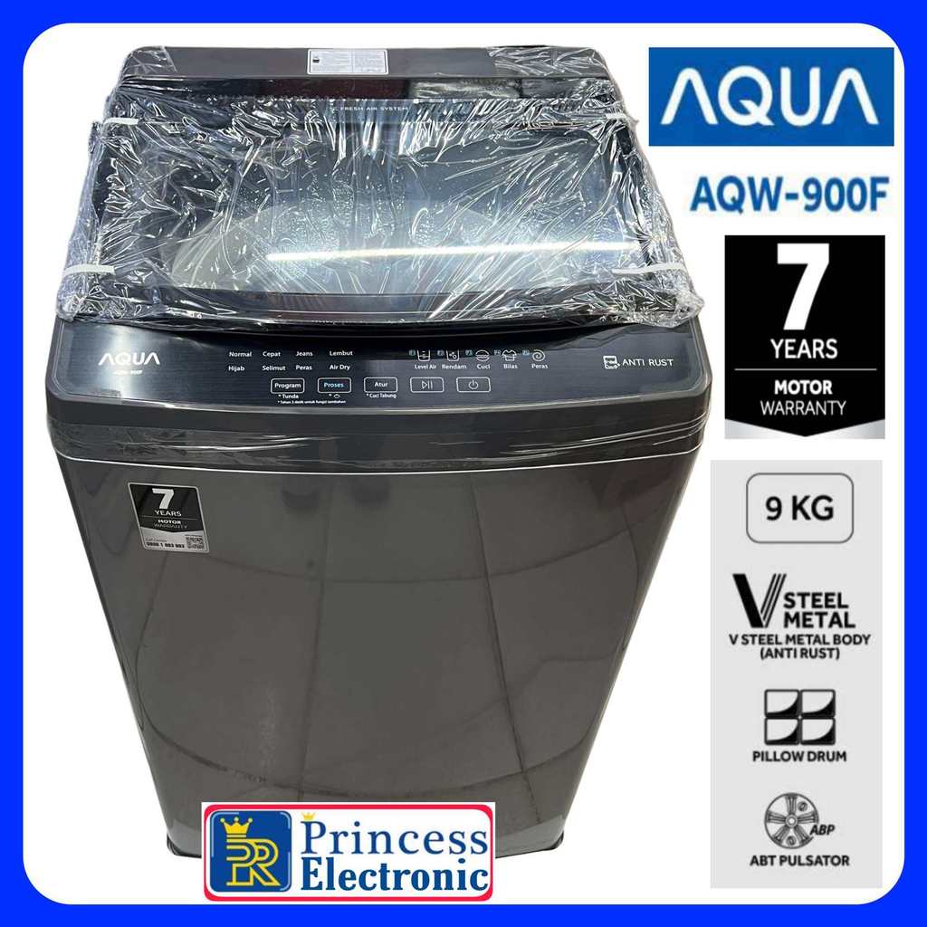 AQUA MESIN CUCI 9 KG TOP LOADING AQW-900F