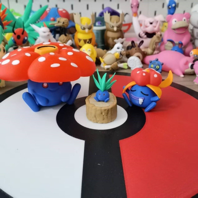 BESTPRICE Pokemon Oddish Gloom Vileplume Anime Figures Proportion World 1:20 Diy 3d Printing Cartoon