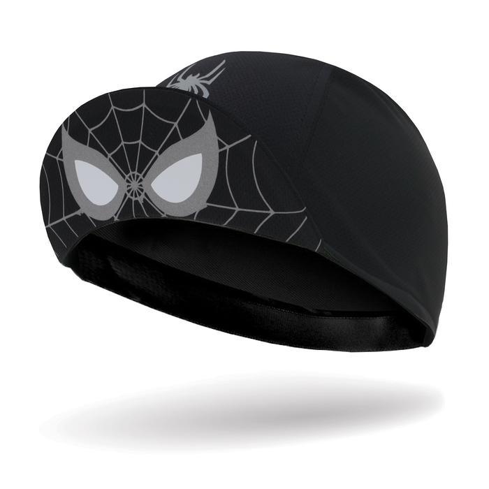 Snapback Topi Sepeda Dewasa Premium Black Marvel Spiderman Silver
