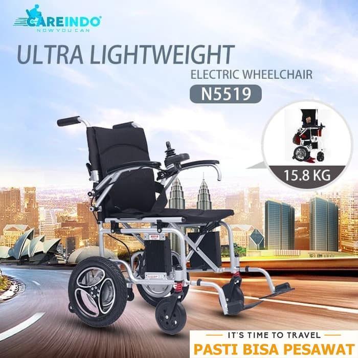 Ready Kursi Roda Elektrik Paling Ringan Careindo N5519 Garansi Resmi
