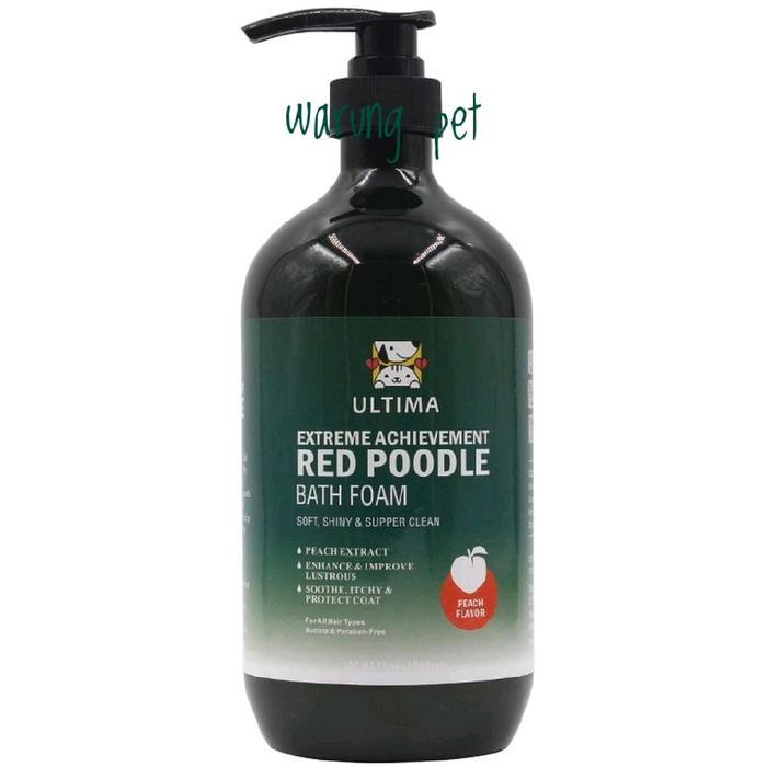 Orgo Red Curly Coat Poodle Shampoo 1000ml - Shampoo Anjing Poodle Ultima Red Poodle Bath Foam