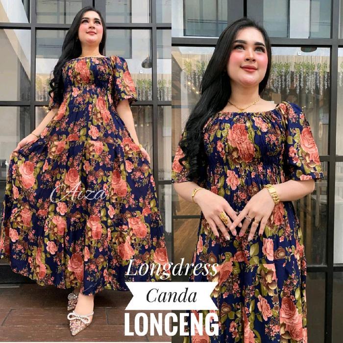 READY Longdress Canda Lengan Lonceng Mawar Berdusta Daster Bali Baju Casual Wanita Panjang Gaun