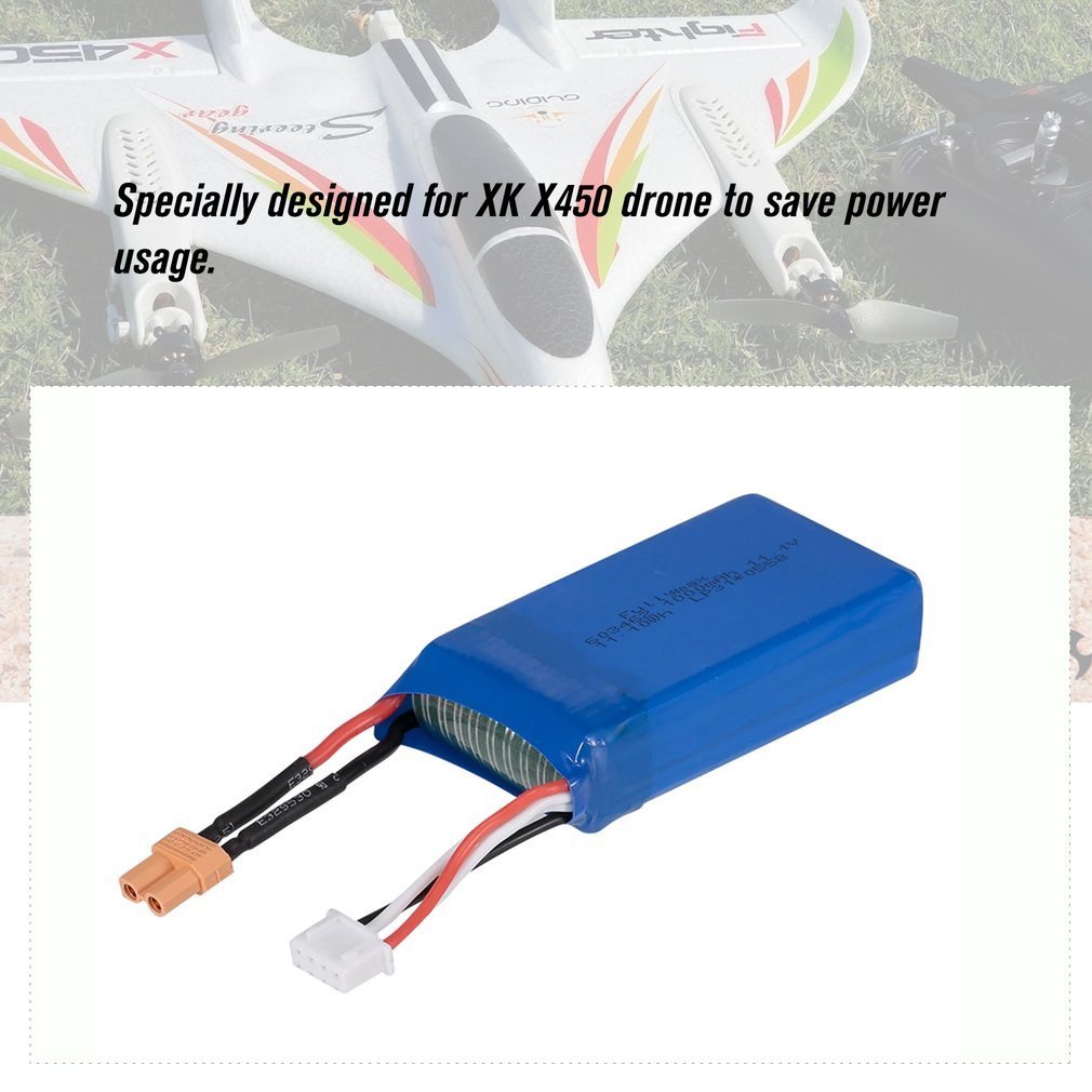 PROMO 11.1V 1000mAh Rechargeable Lipo Battery for XK X450 FPV RC Drone Spare Parts Replace Accessori