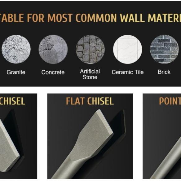 Mata Bor Pahat Beton SDS Set4 Pahat Flat Chisel Bobok Beton Tembok