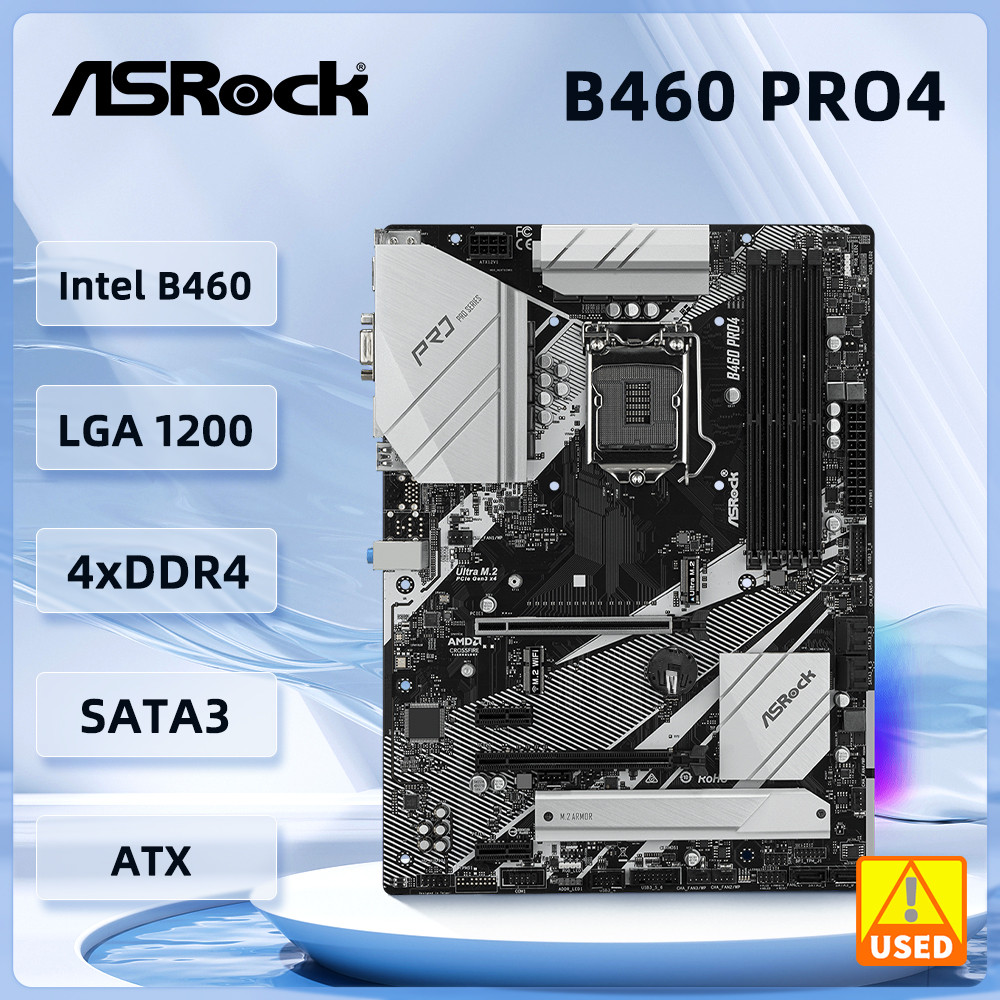 Asrock B460 Motherboard B460 PRO4 Motherboard LGA 1200 NVMe SSD M.2 DDR4 128G i3-10105 10600 10900F