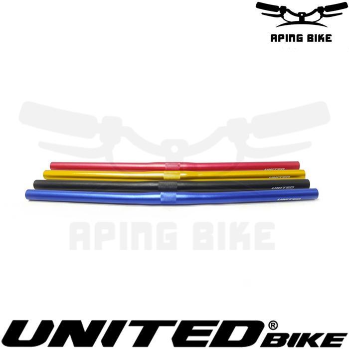 Shimano Bike - Handlebar United Alloy Flat 25.4Mm Stang Sepeda Lipat Fixie Mtb Seli