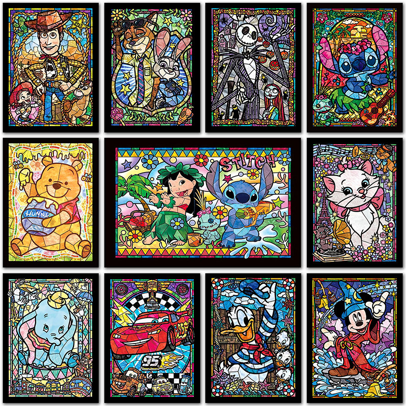 5D Diy Diamond Painting Kit Mickey Mouse Dumbo Cars Full &Round Diamond Mosaic Embroidery Stitch