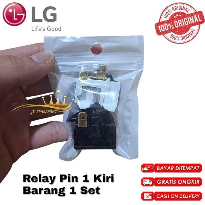 SET RELAY PTC PIN 1 KIRI + OVERLOAD KULKAS LG ORIGINAL 1 PINTU / 2 PINTU