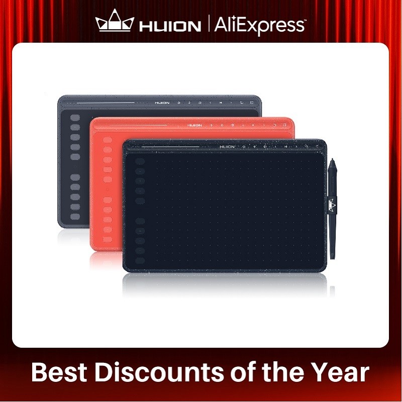 Huion Hs611 Graphic Digital Drawing Tablet 266 Graphics Pen Tablet Multimedia Keys Three Colors For