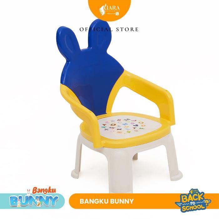 Kiara -Set Meja Kursi Anak Bunny Bangku Belajar PlastikSandaran Set Furniture Terjamin