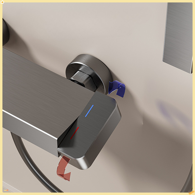 Space Aluminum Rainlfall Pressurized Bathroom Shower Set Wall Mounted Bathroom Shower Faucet Set