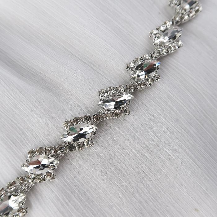 Payet Rangkai Mutiara Swarovski Mewah Rantai Kristal Premium Import