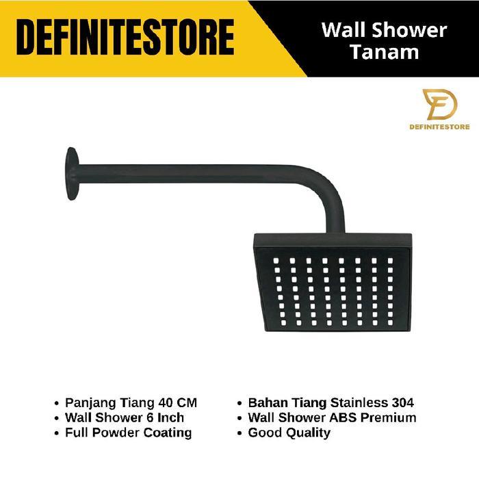 Kepala Shower Head Shower Mandi Wall Shower Rain Shower Kamar Mandi Shower Set Hitam Anti Karat