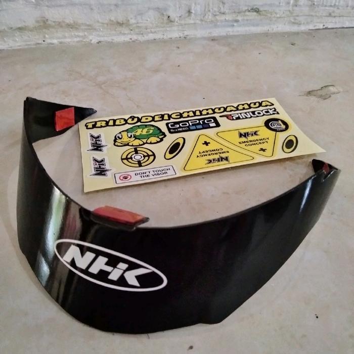 TERMURAH spoiler helm NHK r6 hitam glossy+ stiker visor print cut nhk READY STOCK