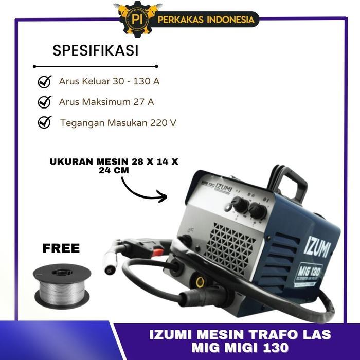 Mesin Trafo Las MIG MIGI IZUMI 130 by Daiden 4in1 Travo Inverter