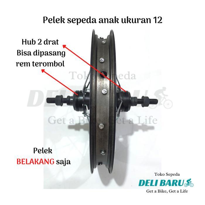 Pelek Jadi Wheelset Depan Atau Belakang Ukuran 12 Velg Alloy Hitam Sebelah Sepeda Anak Terpercaya