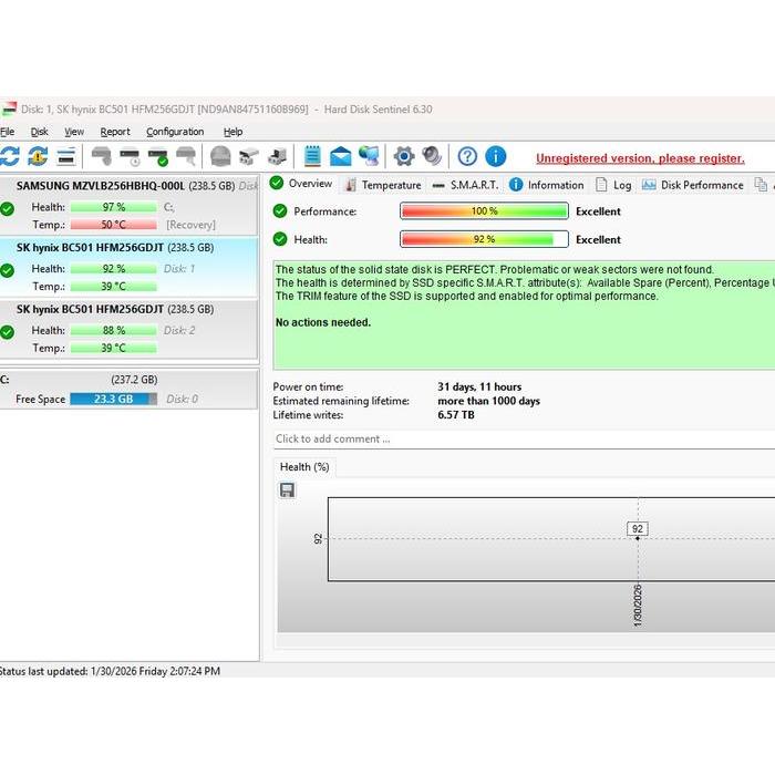 SSD NVMe 256GB Samsung, SK hynix, Intel, Micron, WD - PGN