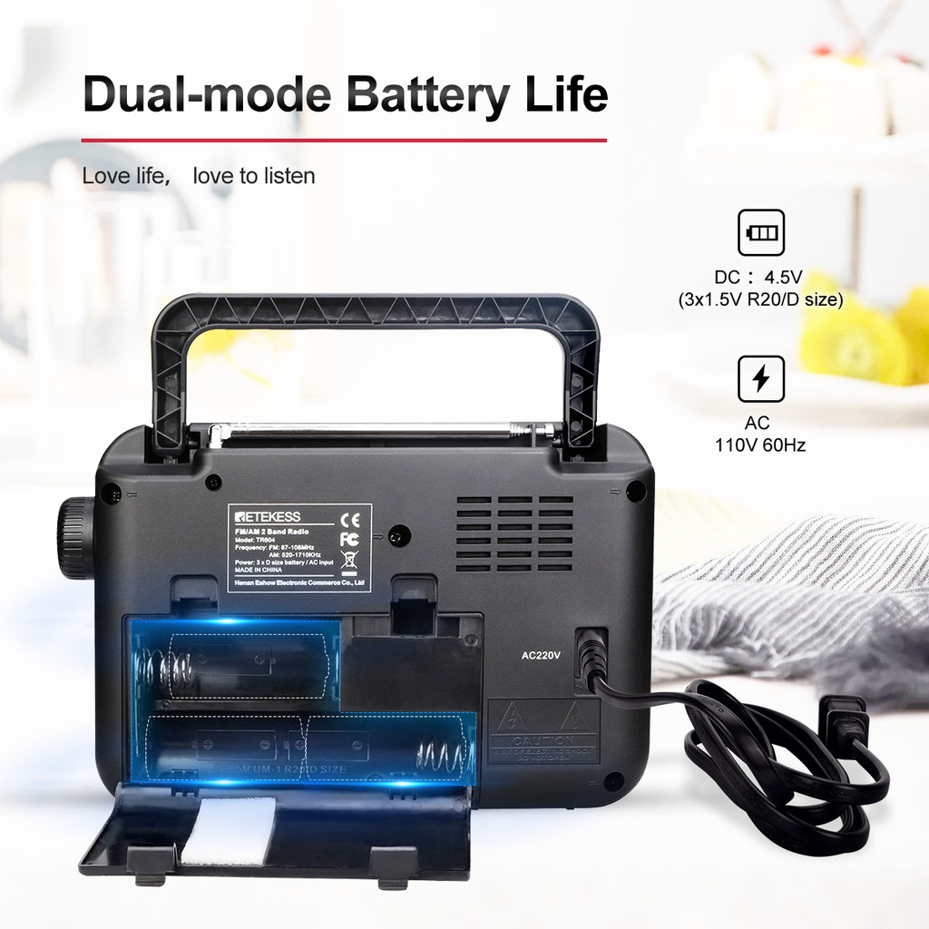 Retekess TR604 Radio AM FM Portable