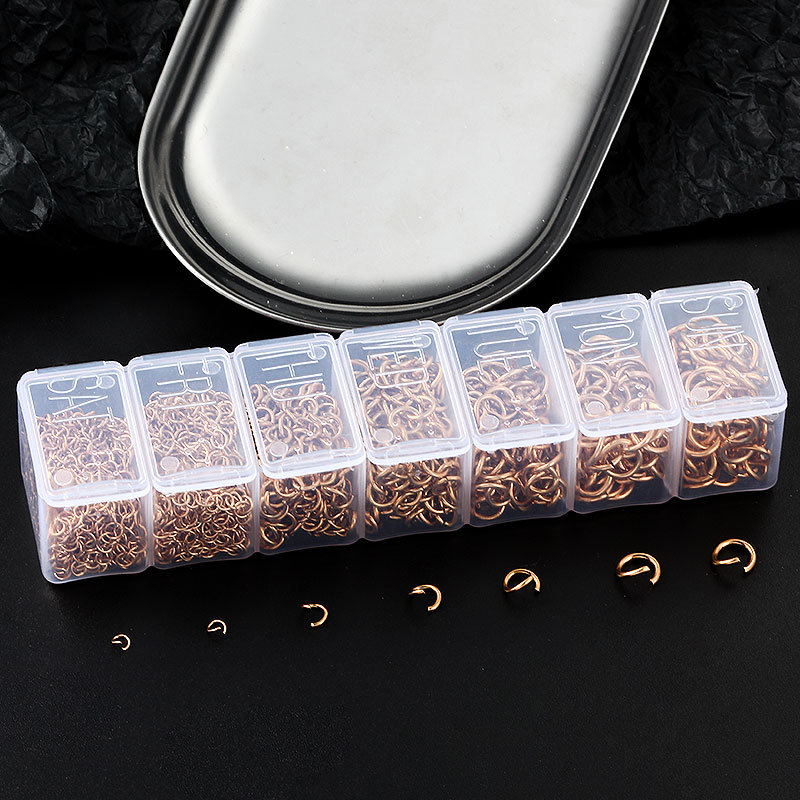 3/4/5/6/7/8mm Rose Gold Open Jump Ring Split Rings Connectors For Diy Jewelry Making Accessories