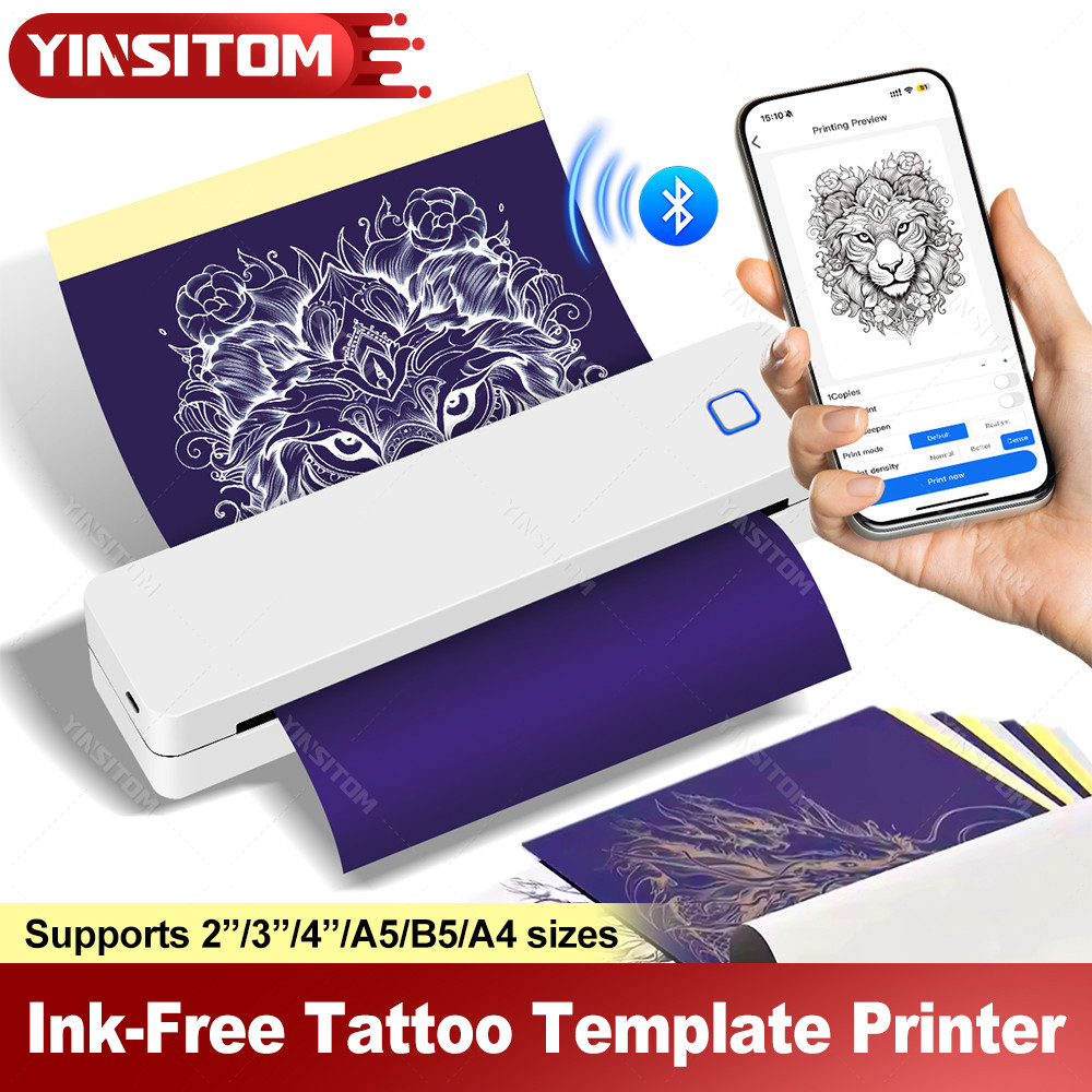 A4 Thermal Printer Wireless Bluetooth Professional A4 Paper PDF Printer Tattoo Stencil Copier