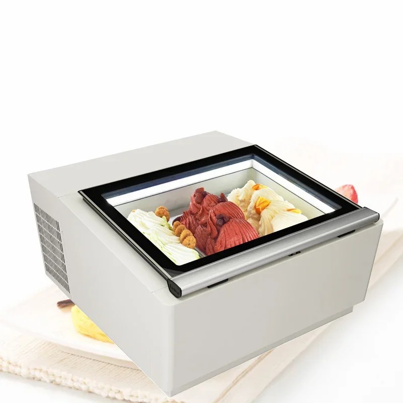 Desktop Mini Ice Cream Display Case Freezer Gelato Cabinet Portable Mini Ice Cream Showcase