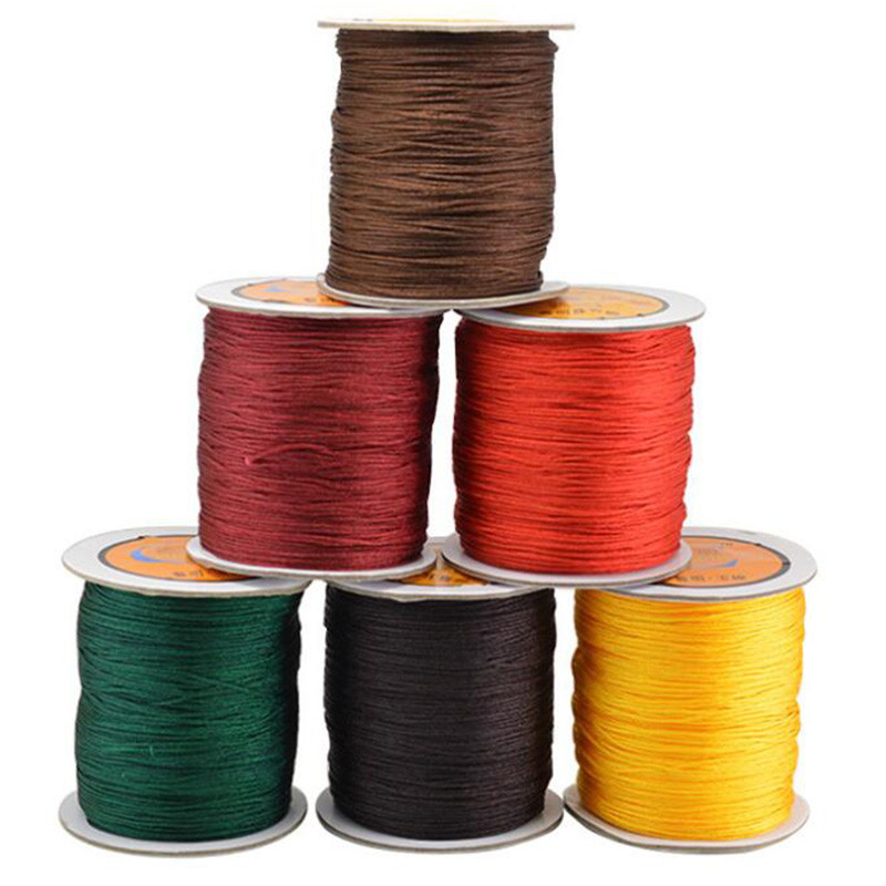 1roll/lot 1mm 1.5mm Nylon Cord Thread Chinese Knot Macrame Cord Bracelet Braided String DIY Tassels