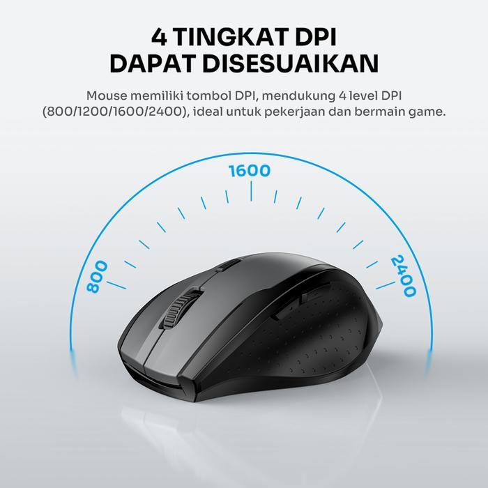 ROBOT Mouse Wireless M315 2400DPI Silent Click 6D Ergonomis