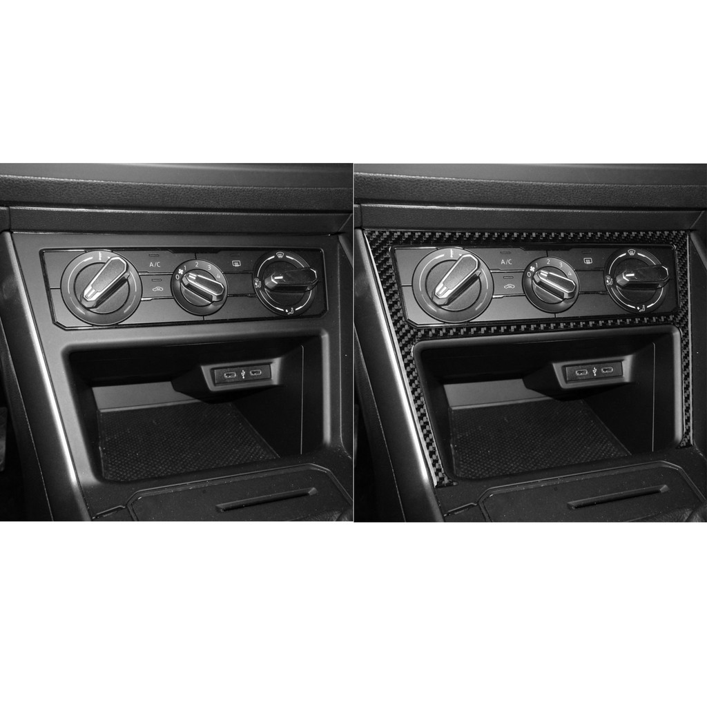 Carbon Fiber Window Lifting Gear Shift Console CD AC Trim For VolkSwagen VW POLO 2019-2025 Car