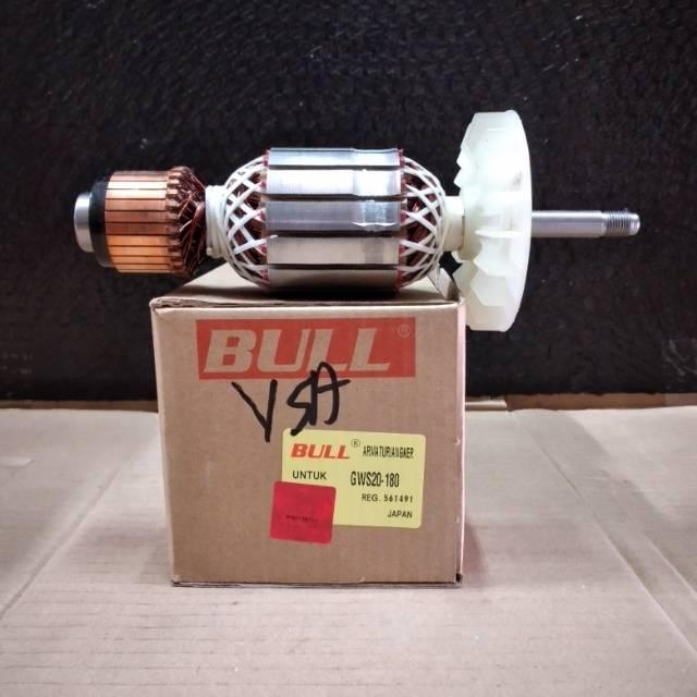 Bull Armature Angker Gws20-180 For Mesin Gerinda 7" Inchi Bosch Gws 20-180