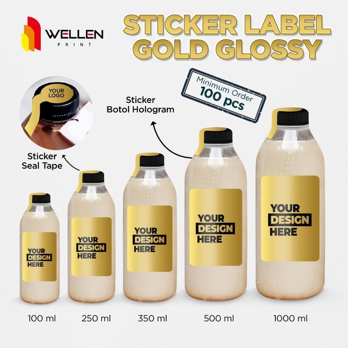 WELLEN PRINT - Cetak Sticker Label botol Gold custom / print stiker Kemasan Kopi