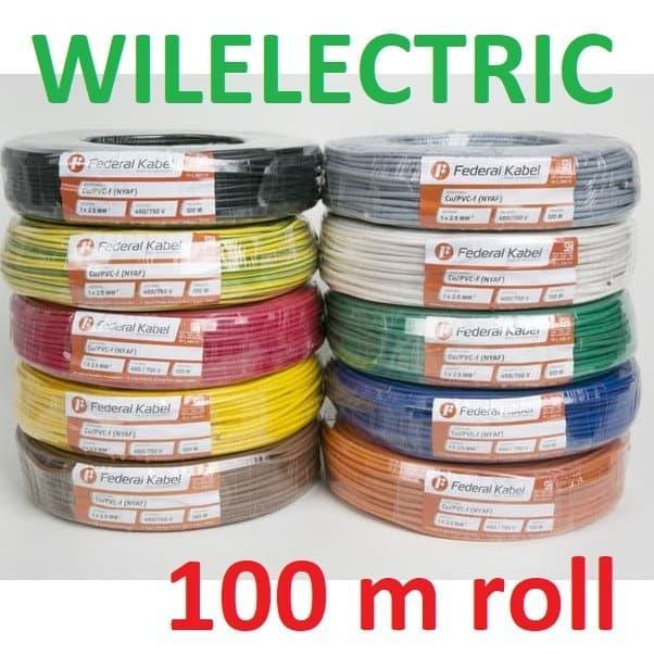 Kabel serabut NYAF 2.5 mm / 2.5mm federal 100 m roll bermacam warna
