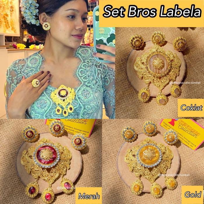 Set Bros LABELA / set bros bali / aksesoris kebaya Gold